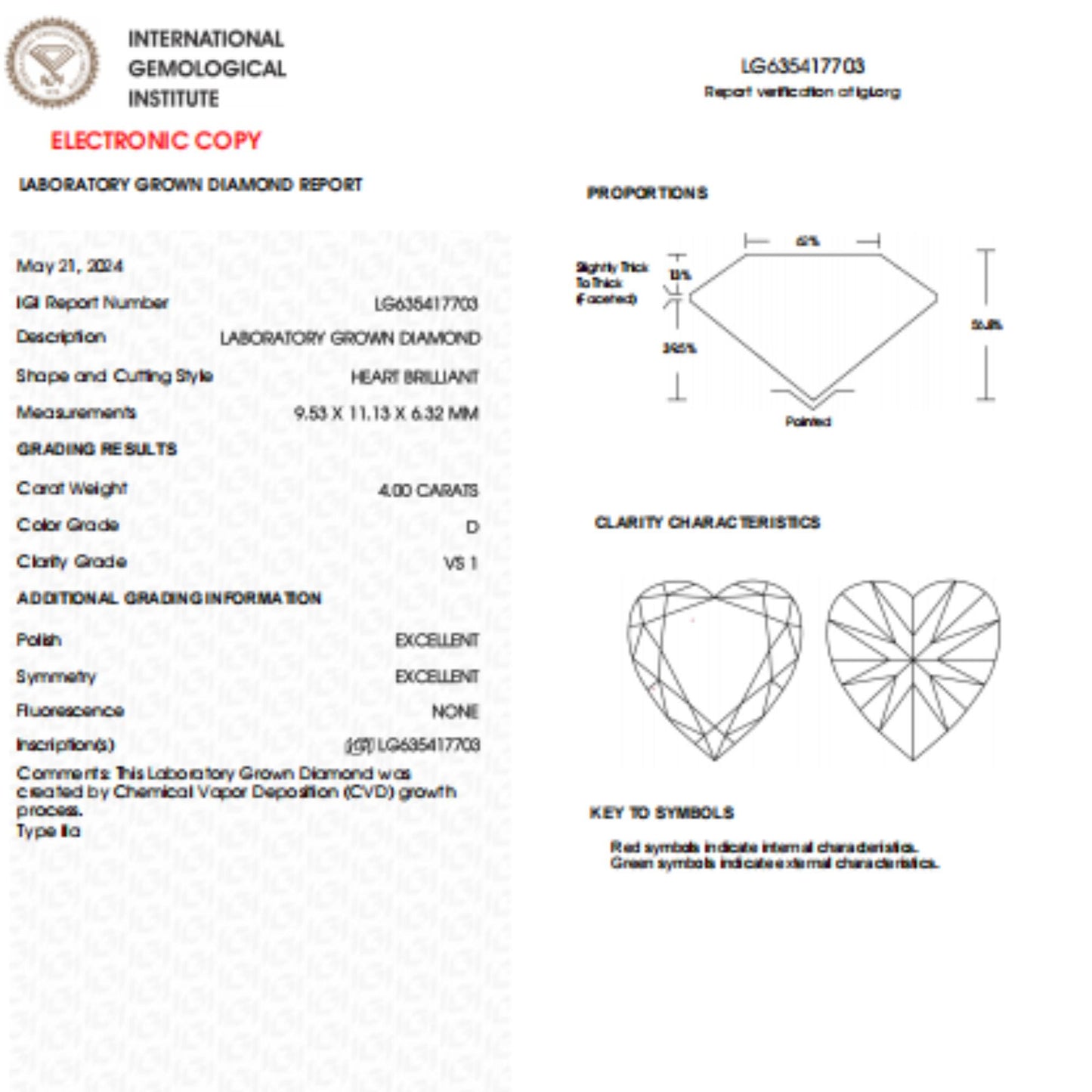 4 CT Heart Shape Lab Grown Diamond For Engagement Ring