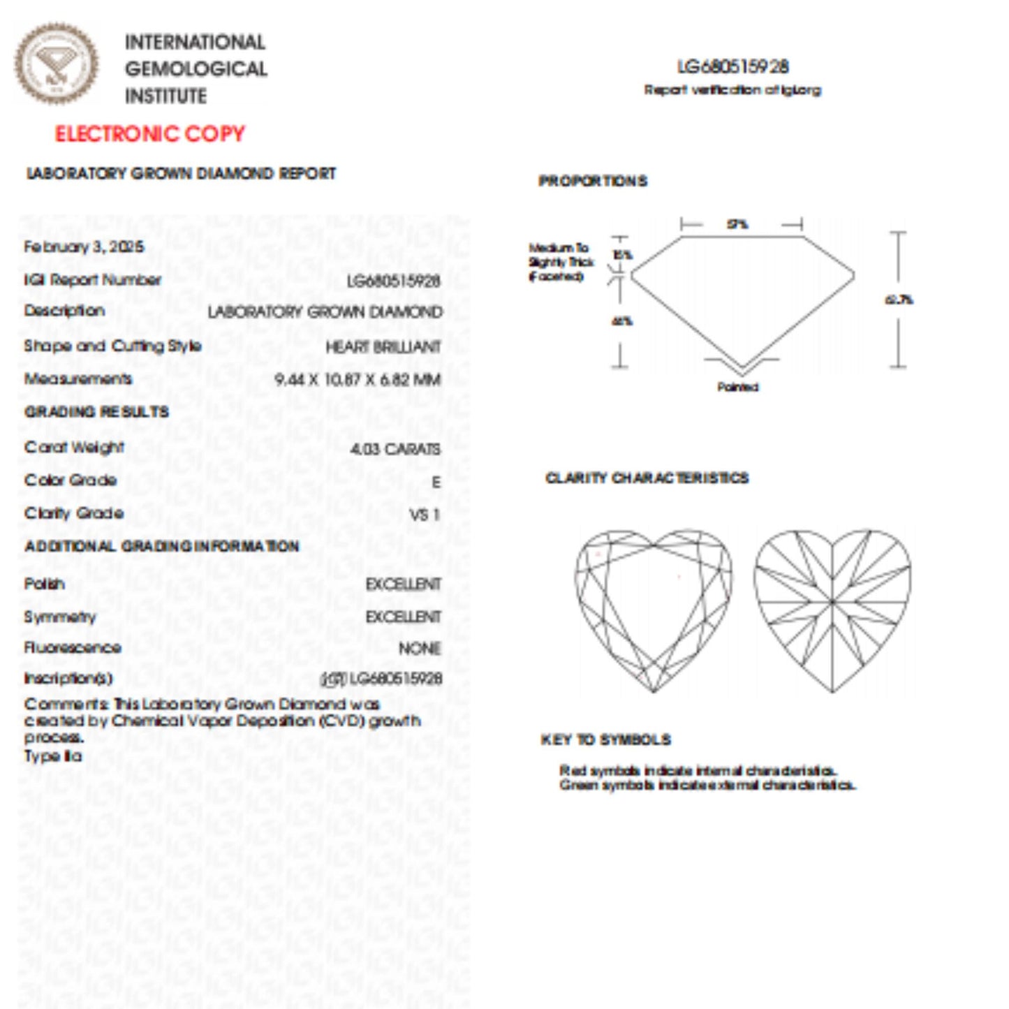 4 CT Heart Shape Lab Grown Diamond For Engagement Ring