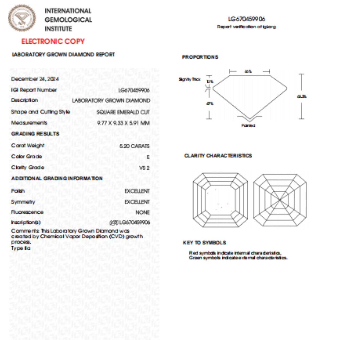 5.20 CT Asscher Lab Grown Diamond | Custom Jewelry