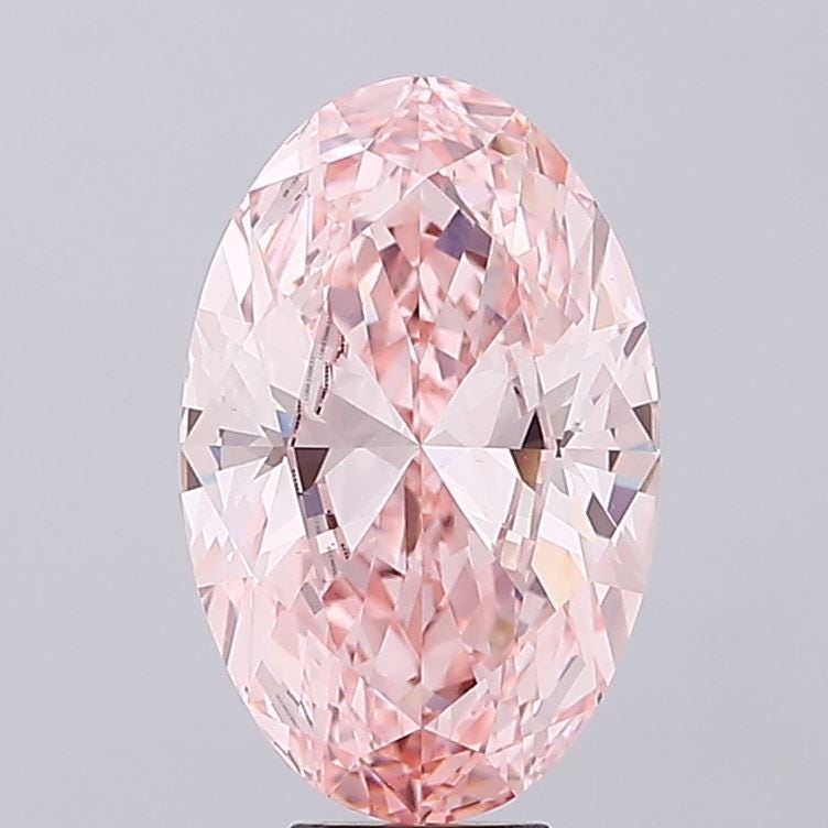 8 CT Oval Shape Vivid Pink Lab Grown Diamond For Engagement Ring