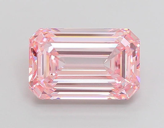 7 CT Emerald Cut Intense Pink Lab Grown Diamond For Engagement Ring