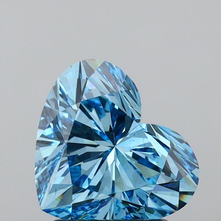 2 CT Heart Shape Vivid Blue Lab Grown Diamond For Engagement Ring