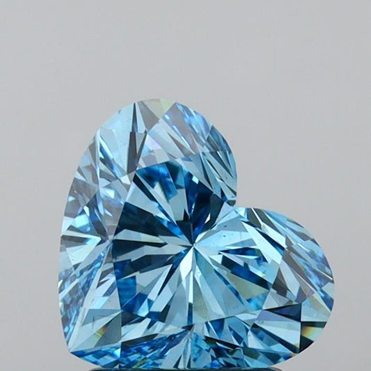 2 CT Heart Shape Vivid Blue Lab Grown Diamond For Engagement Ring