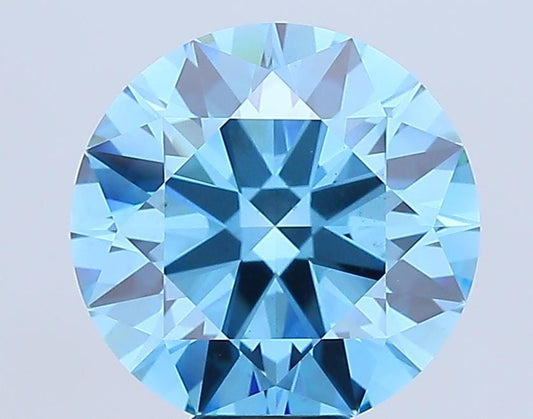 10 CT Round Vivid Blue Lab Grown Diamond For Engagement Ring