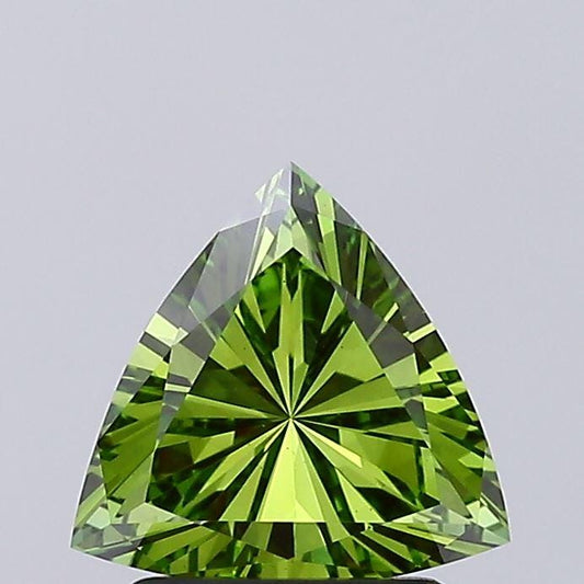 1.30 CT Vivid Green Triangle Cut Lab Grown Diamond for Engagement Ring
