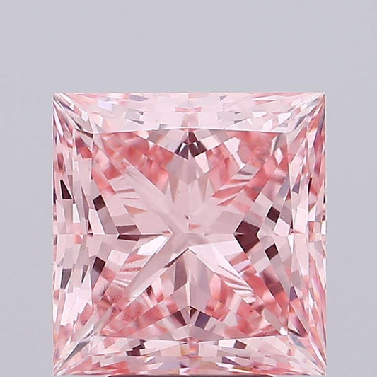 5 CT Vivid Pink Princess Cut Lab Grown Diamond For Engagement Ring