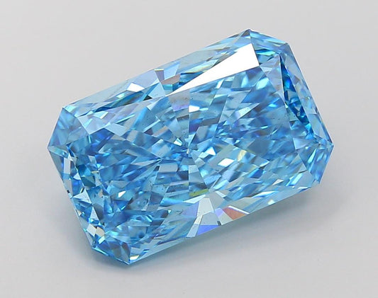 7 CT Radiant Cut Vivid Blue Lab Grown Diamond For Engagement Ring