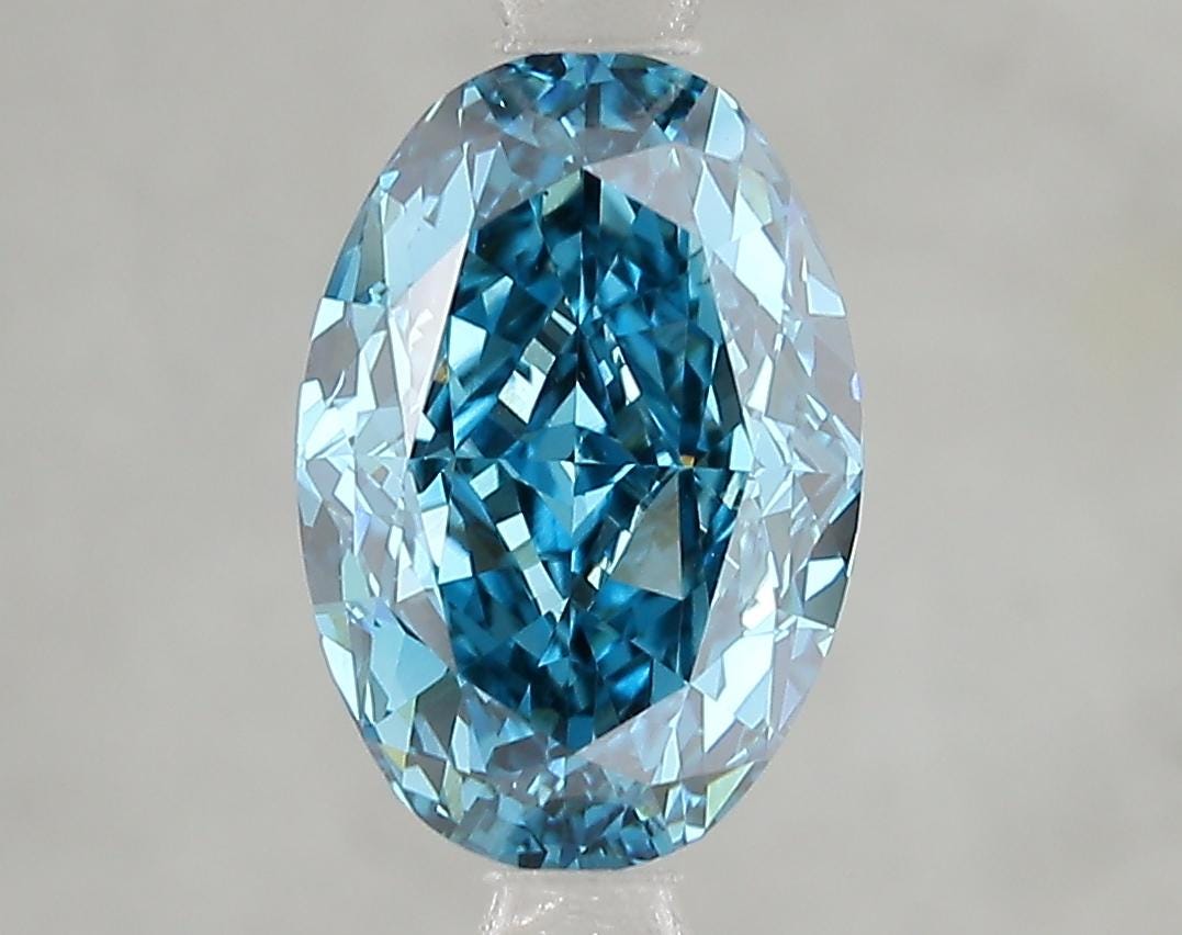 3 CT Oval Vivid Blue Lab Grown Diamond For Engagement Ring | Custom Ring