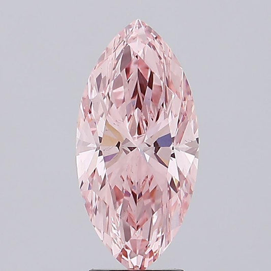 3.27 CT Marquise Intense Pink Lab Grown Diamond For Engagement Ring