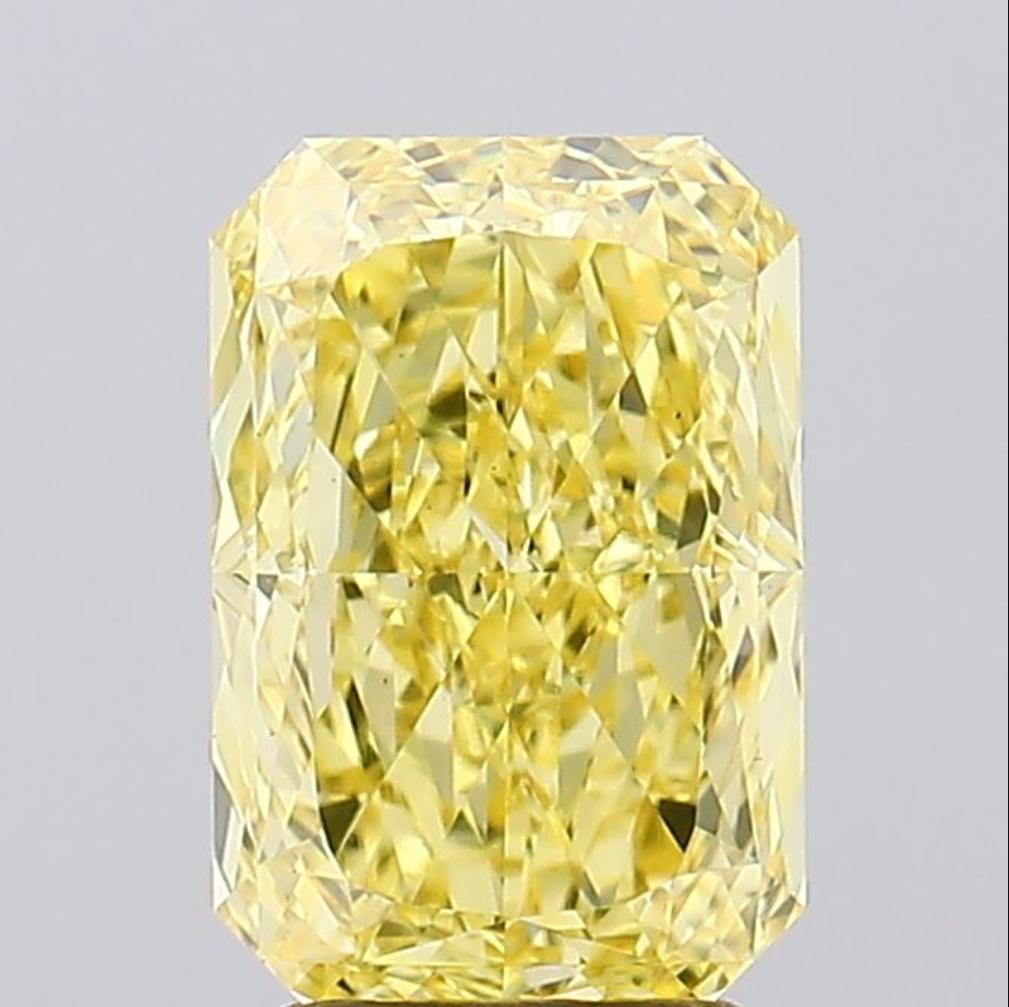3.49 CT Yellow Radiant Cut Lab Grown Diamond for Engagement Ring