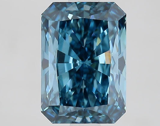 2 CT Radiant Cut Vivid Blue Lab Grown Diamond For Engagement Ring