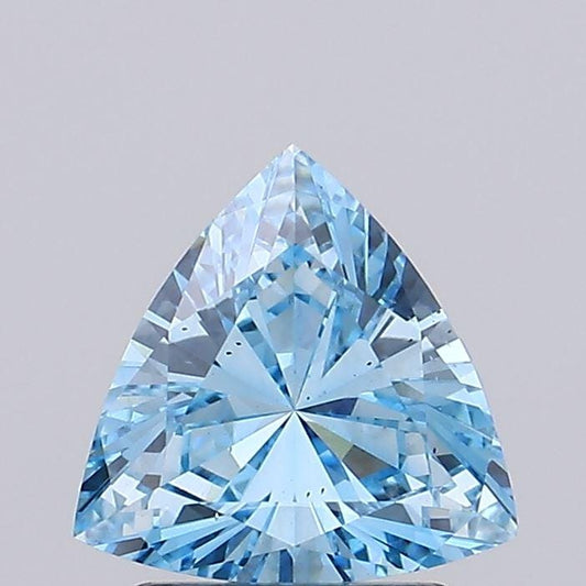 1.46 CT Trilliant Cut Vivid Blue Lab Grown Diamond For Engagement Ring