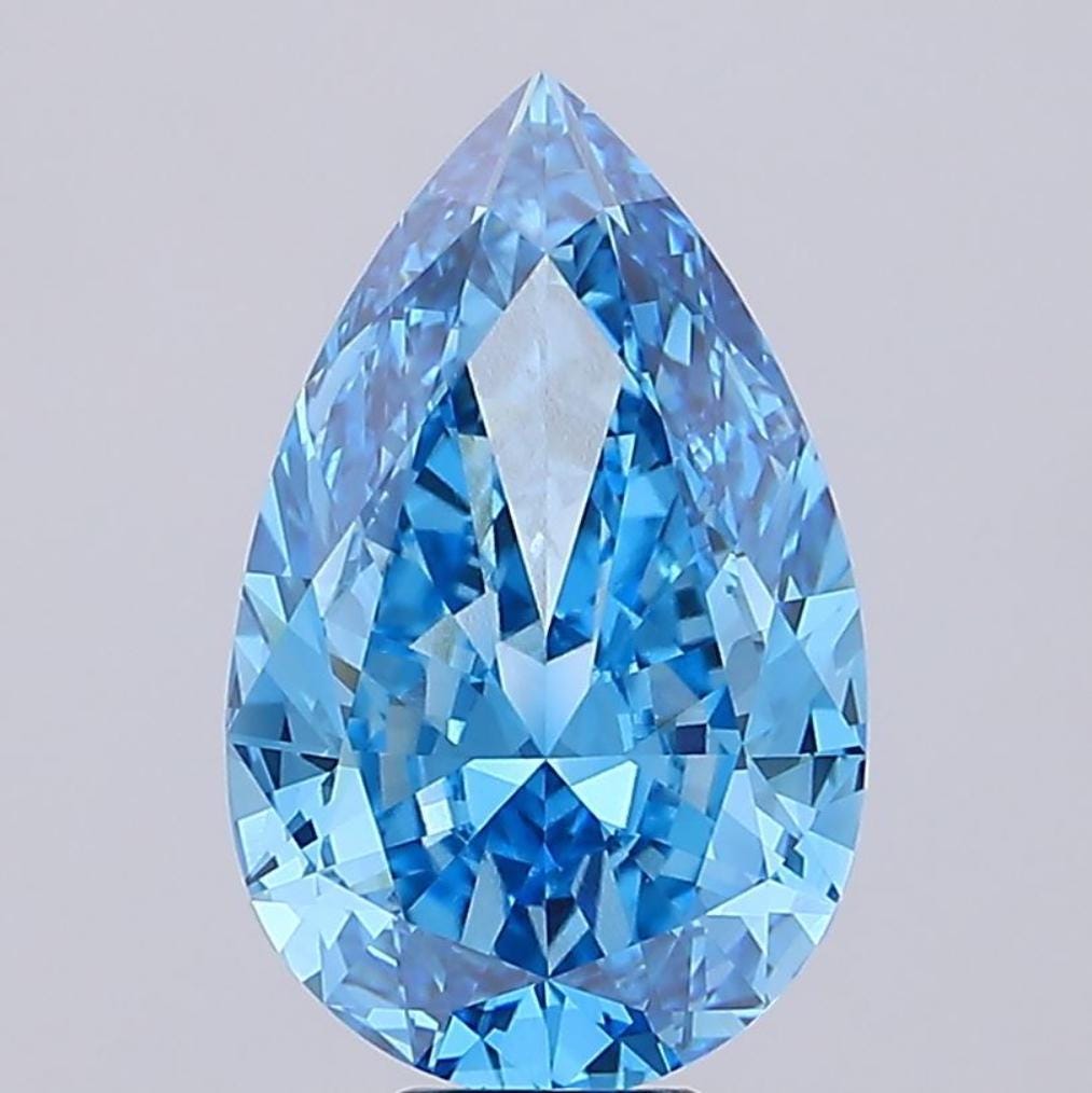 10 CT Blue Pear Cut Lab Grown Diamond for Engagement Ring