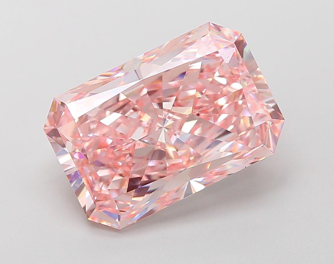 7 CT Radiant Cut Intense Pink Lab Grown Diamond For Engagement Ring
