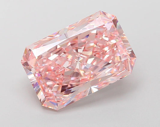 7 CT Radiant Cut Intense Pink Lab Grown Diamond For Engagement Ring