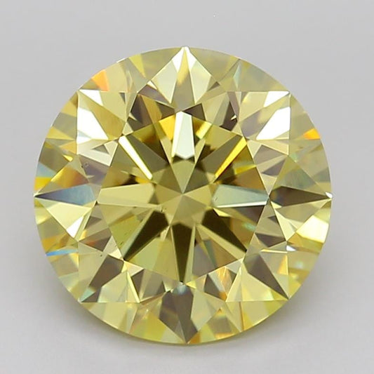 5 CT Fancy Yellow Round Lab Grown Diamond For Engagement Ring | Custom Jewelry