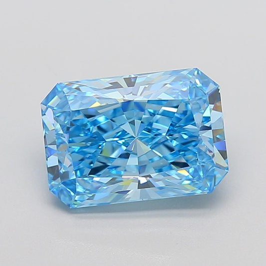6 CT Radiant Cut Vivid Blue Lab Grown Diamond For Engagement Ring
