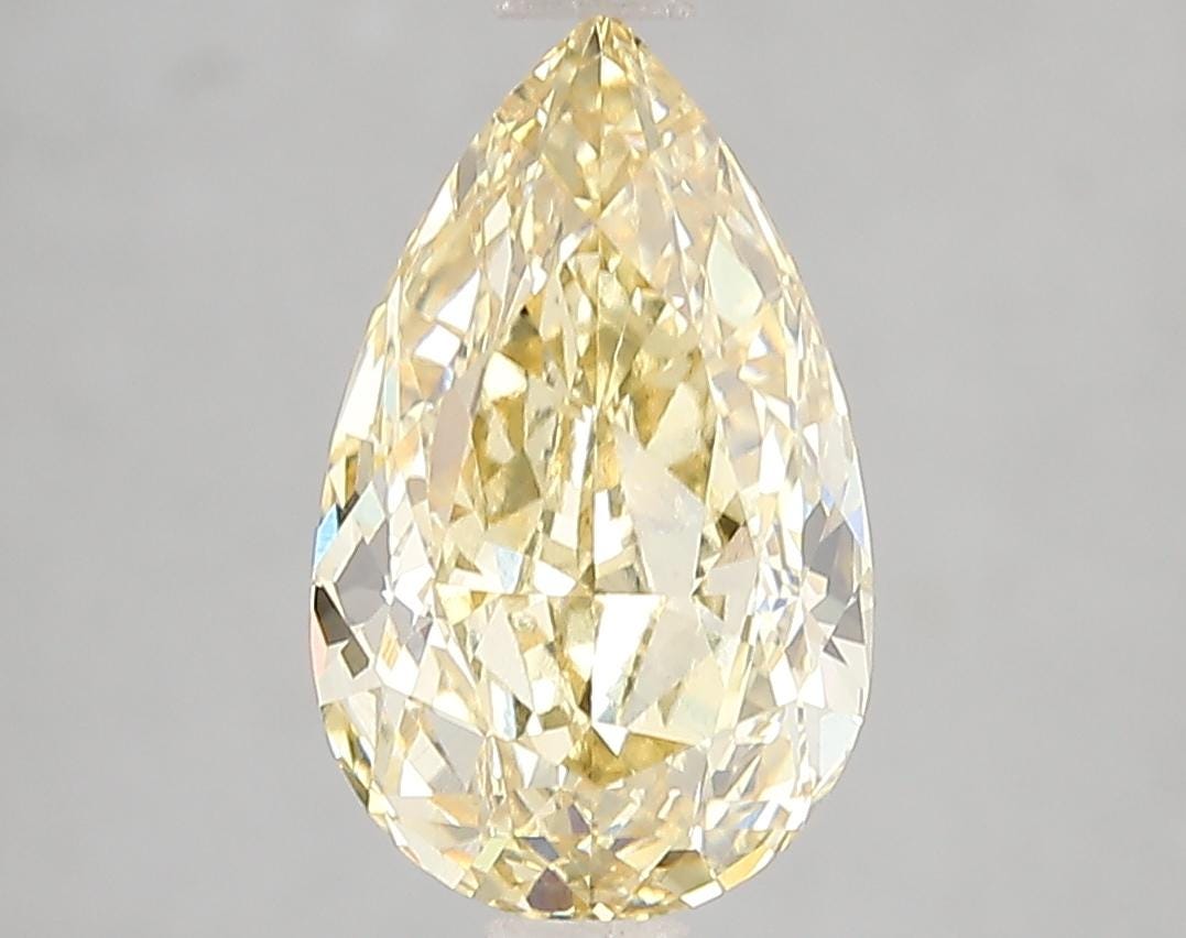 3 CT Pear Intense Yellow Lab Grown Diamond For Engagement Ring