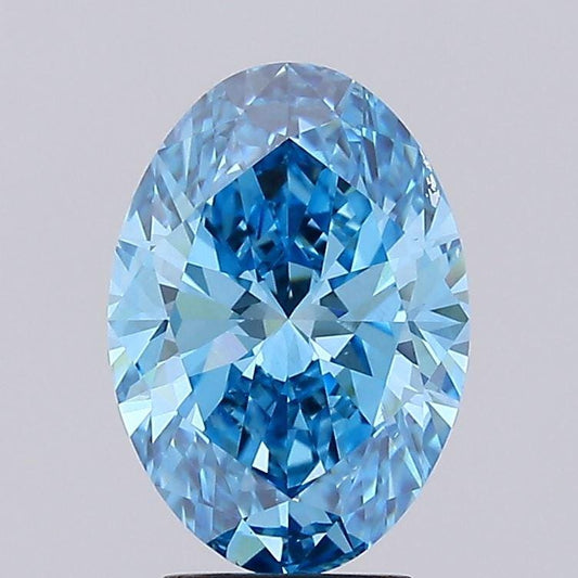 4 CT Oval Shape Vivid Blue Lab Grown Diamond For Engagement Ring