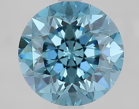 Unique 2.66 CT-VVS2 Blue Round Lab Created Diamond for Engagement Ring or Anniversary Gift | IGI Certified