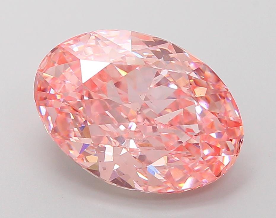 6 CT Vivid pink Oval Shape Lab Grown Diamond For Engagement Ring