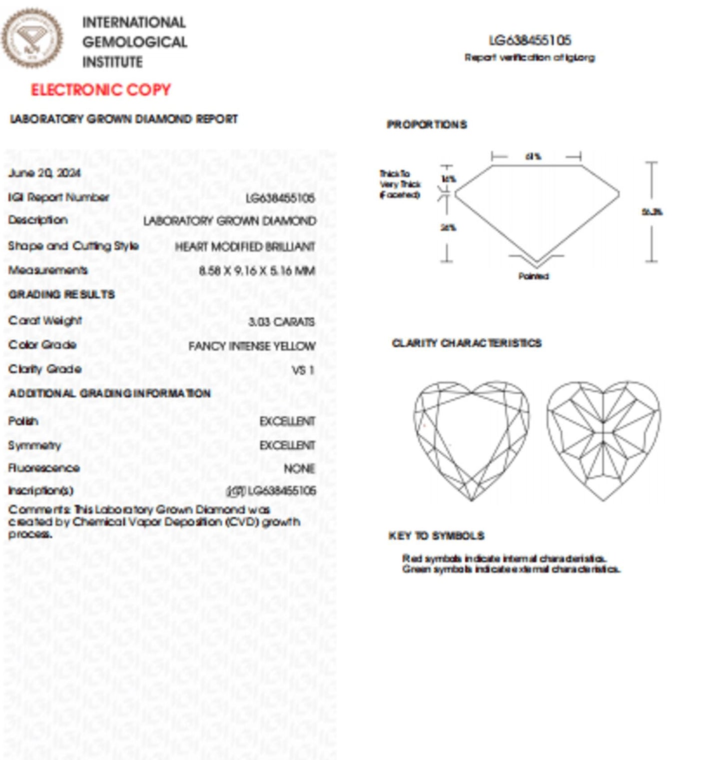 3 CT Heart Shape Intense Yellow Lab Grown Diamond For Engagement Ring