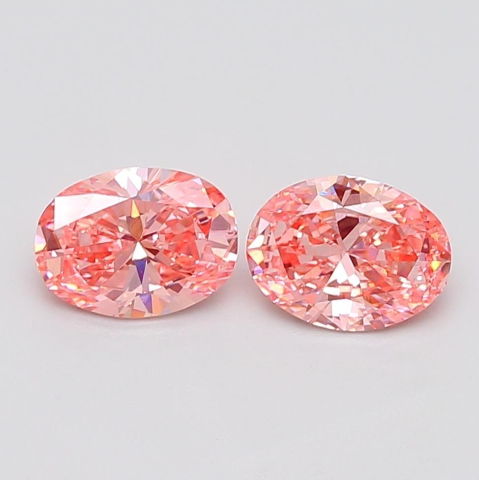1 CT Pink Oval Cut Lab Grown Diamond Pair for Anniversary Gift or Wedding Gift | Diamond for Bracelet or Anklet | Best Gift for Wife