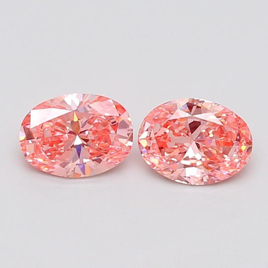 1 CT Pink Oval Cut Lab Grown Diamond Pair for Anniversary Gift or Wedding Gift | Diamond for Bracelet or Anklet | Best Gift for Wife