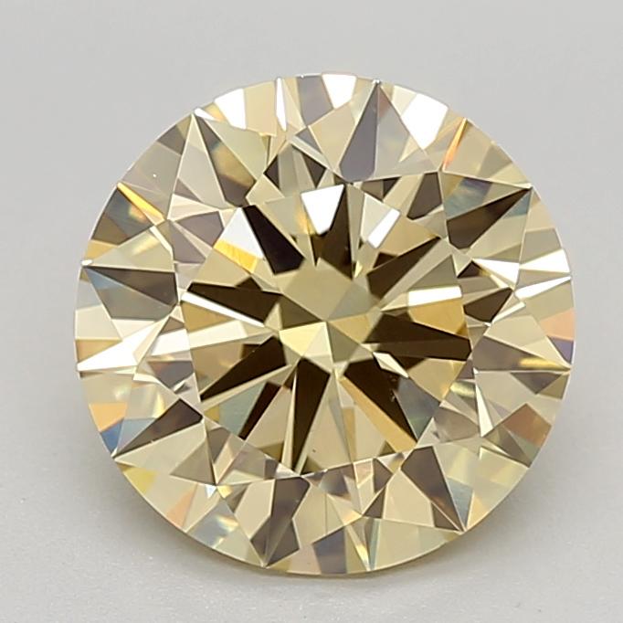 3 CT Round Intense Yellow Lab Grown Diamond For Engagement Ring