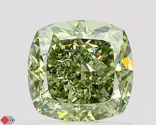 1.22 CT-VVS2 Clarity Vivid Green Cushion Cut Lab Created 100% IGI Certified Diamond For Engagement Ring