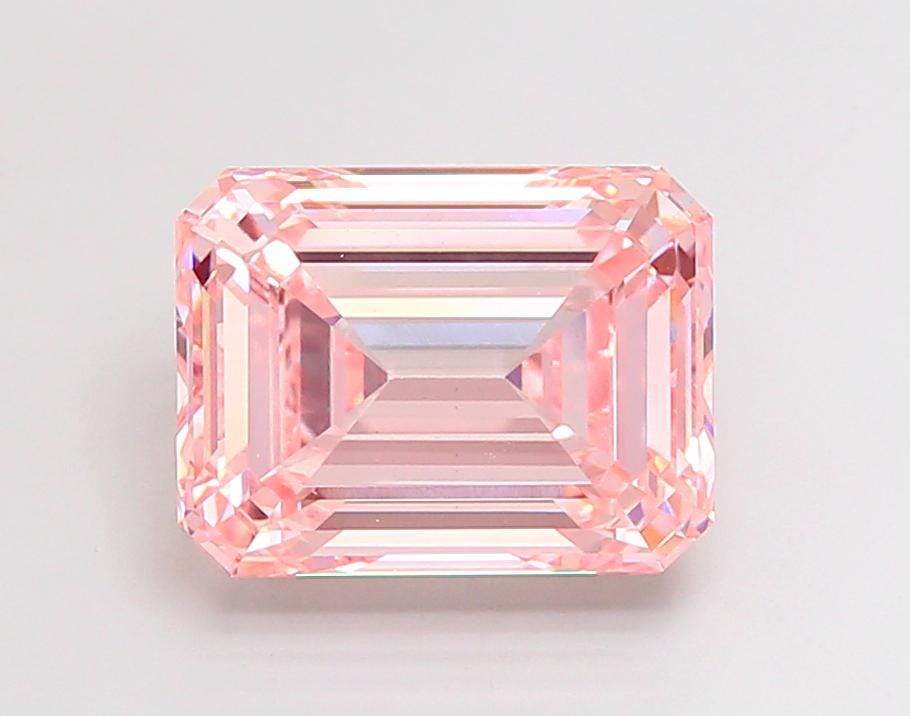 9 CT Emerald Cut Intense Pink Lab Grown Diamond For Engagement Ring
