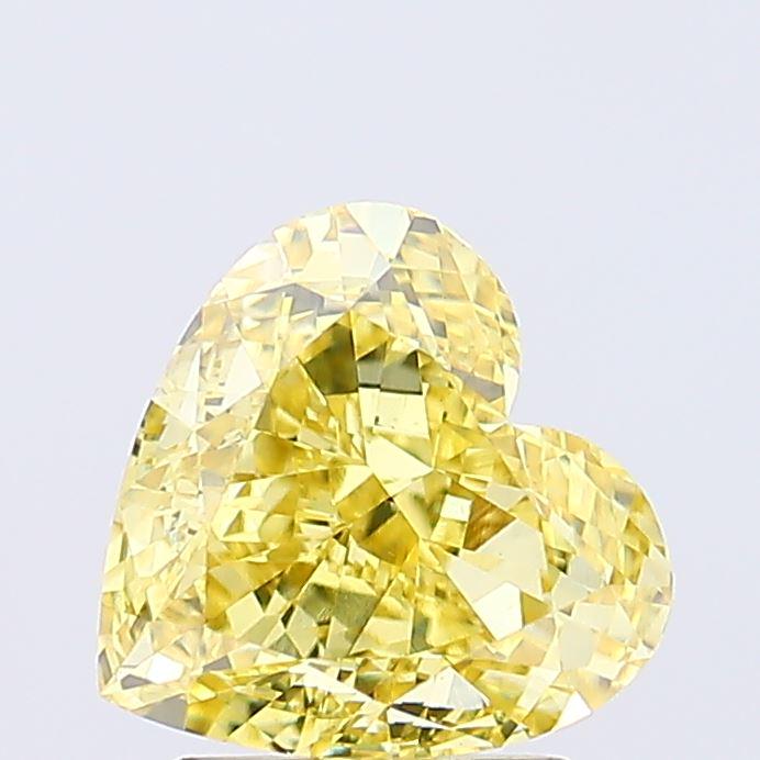 2.14 CT Heart Shape Vivid Yellow Lab Grown Diamond For Engagement Ring