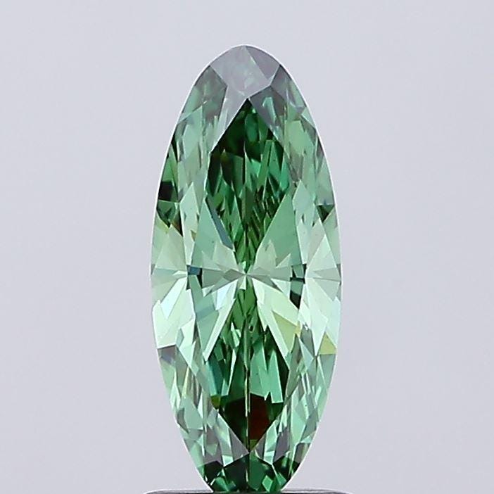 Unique 1 CT Green long Oval Shape Lab Grown Diamond for Engagement Ring or Anniversary Gift | IGI Certified
