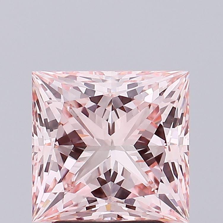 3 CT Princess Cut Intense Pink Lab Grown Diamond For Engagement Ring