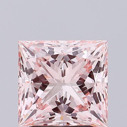 3 CT Princess Cut Intense Pink Lab Grown Diamond For Engagement Ring