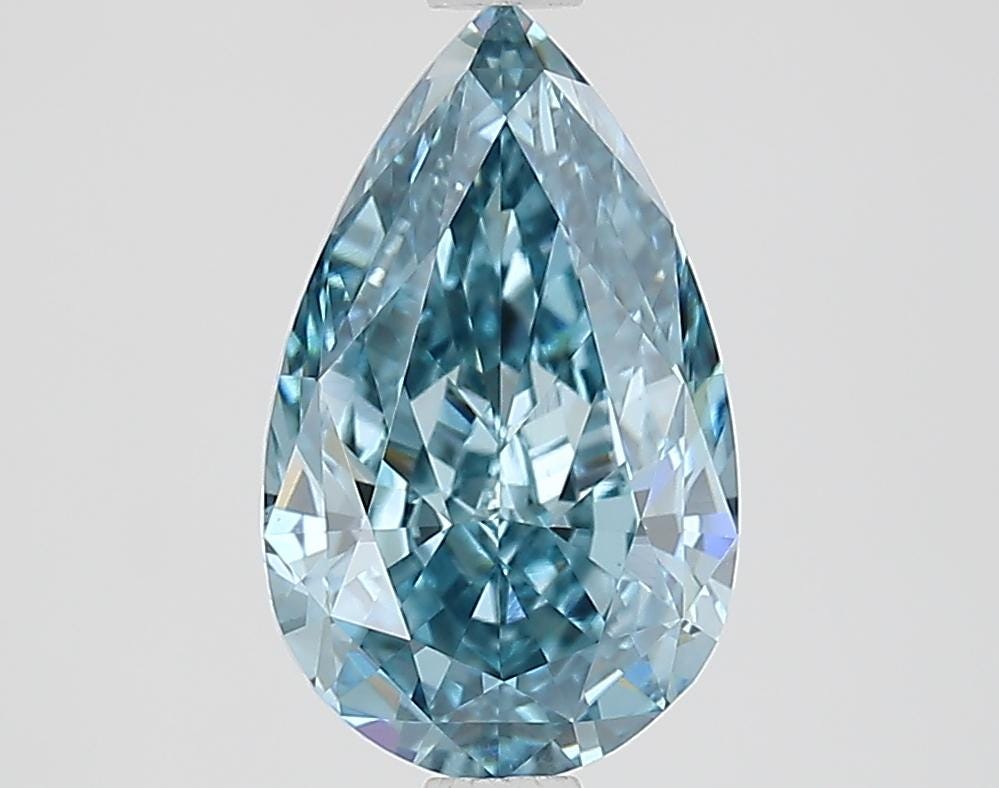 2 CT-VVS2 Clarity Pear Vivid Blue Lab Grown Diamond For Engagement Ring | Best Diamond Gift