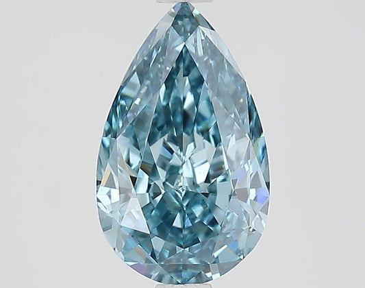 2 CT-VVS2 Clarity Pear Vivid Blue Lab Grown Diamond For Engagement Ring | Best Diamond Gift