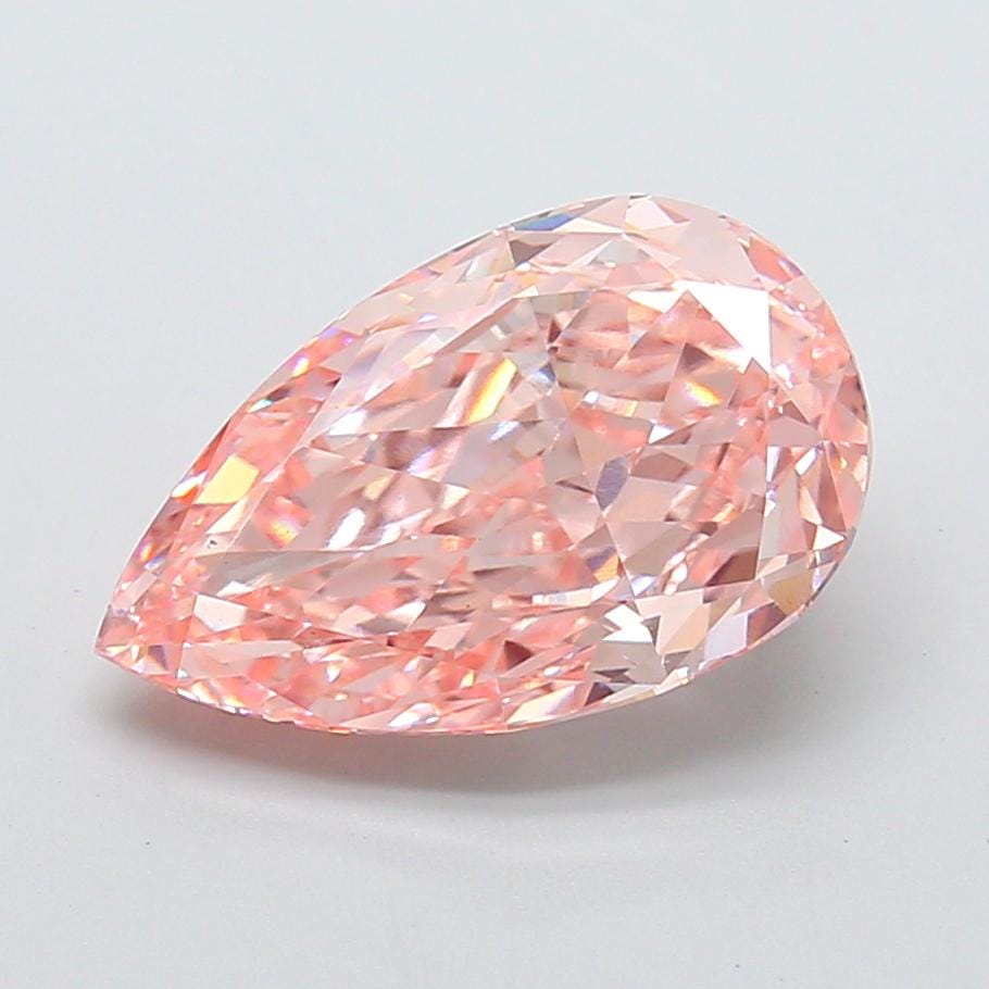 6.10 CT Vivid pink Pear Lab Grown Diamond For Engagement Ring