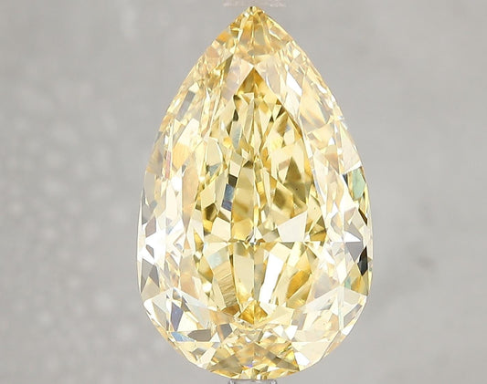 7 CT Yellow Pear Lab Grown Diamond For Engagement Ring