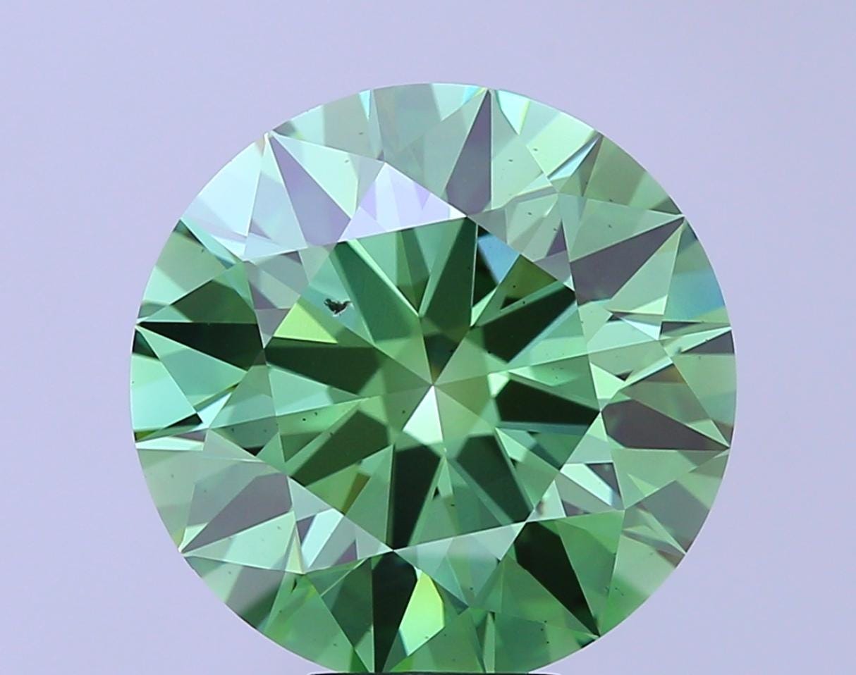 10 CT Green Round Cut Lab Grown Diamond for Engagement Ring | IGI Certified | Diamond for Anniversary Gift or Wedding Gift