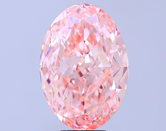 10.52 CT Oval Shape Vivid Pink Lab Grown Diamond For Engagement Solitaire & Halo Ring