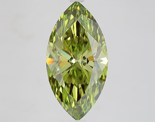 3.74 CT Marquise Vivid Green Lab Grown Diamond For Engagement Ring