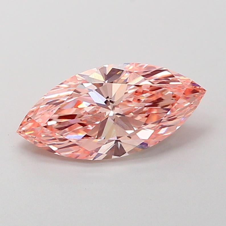2 CT Intense Pink Marquise Lab Grown Diamond For Solitaire And Halo Ring
