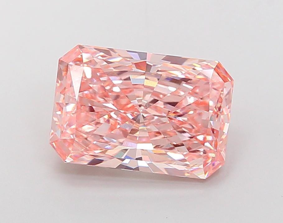 6.58 CT Radiant Intense Pink Lab Grown Diamond For Engagement Solitaire Ring | IGI Certified