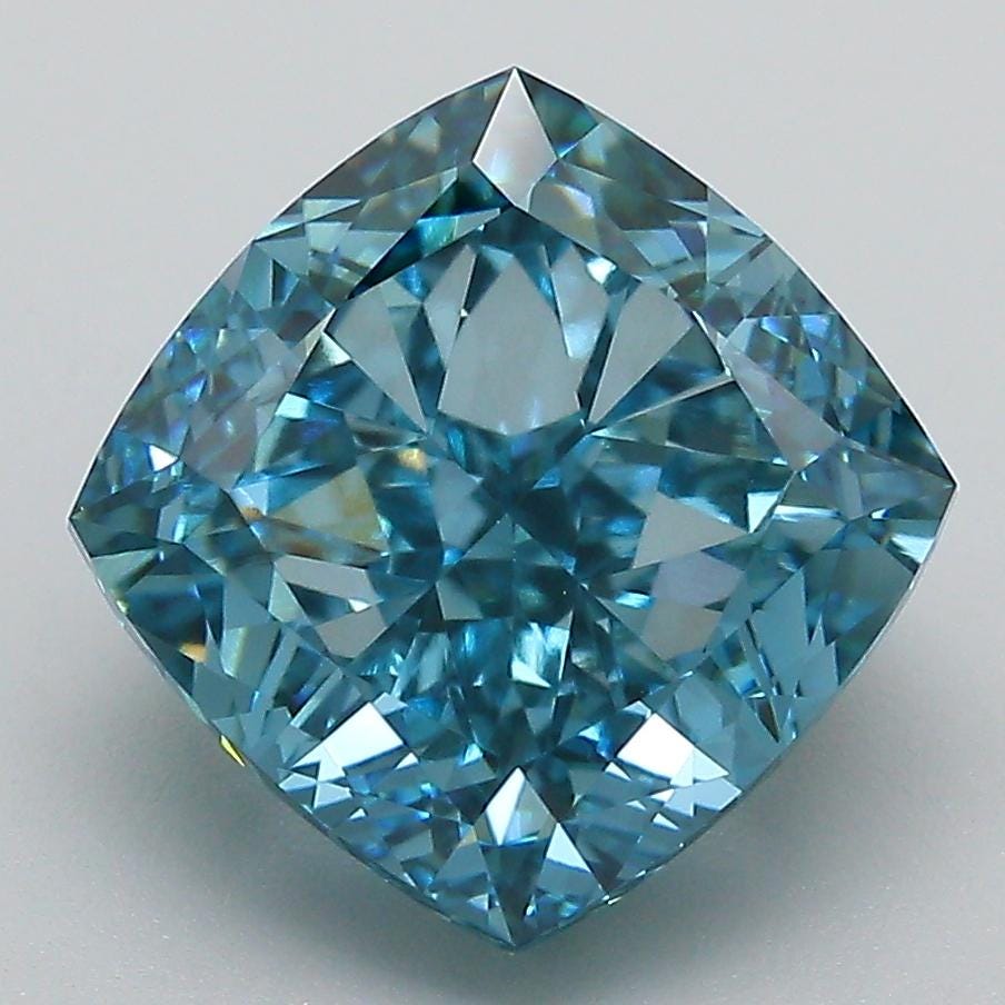 5.62 CT Blue Square Cushion Cut Lab Created Diamond