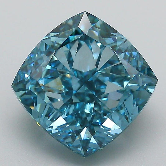 5.62 CT Blue Square Cushion Cut Lab Created Diamond