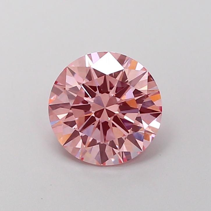 1.43 CT Pink Round Lab Grown Diamond 9KT Yellow Gold Ring - Hidden halo