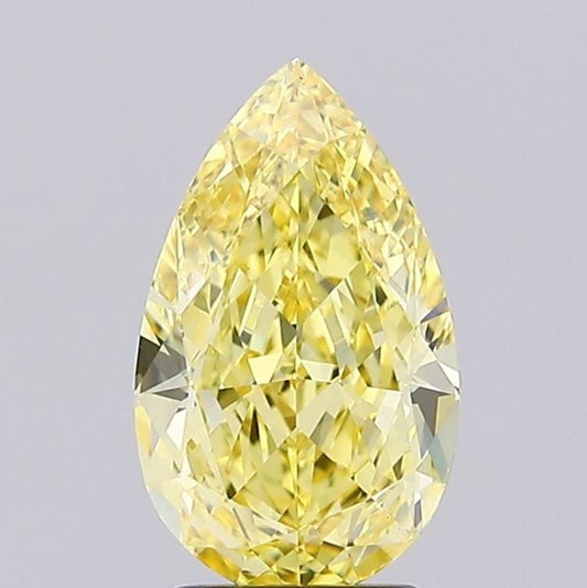3 CT Yellow Pear Cut Lab Grown Diamond for Engagement Ring