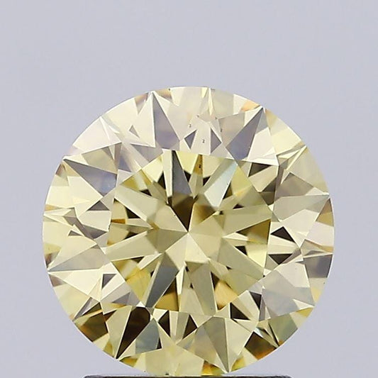 2 CT Round Yellow Lab Grown Diamond For Engagement Ring
