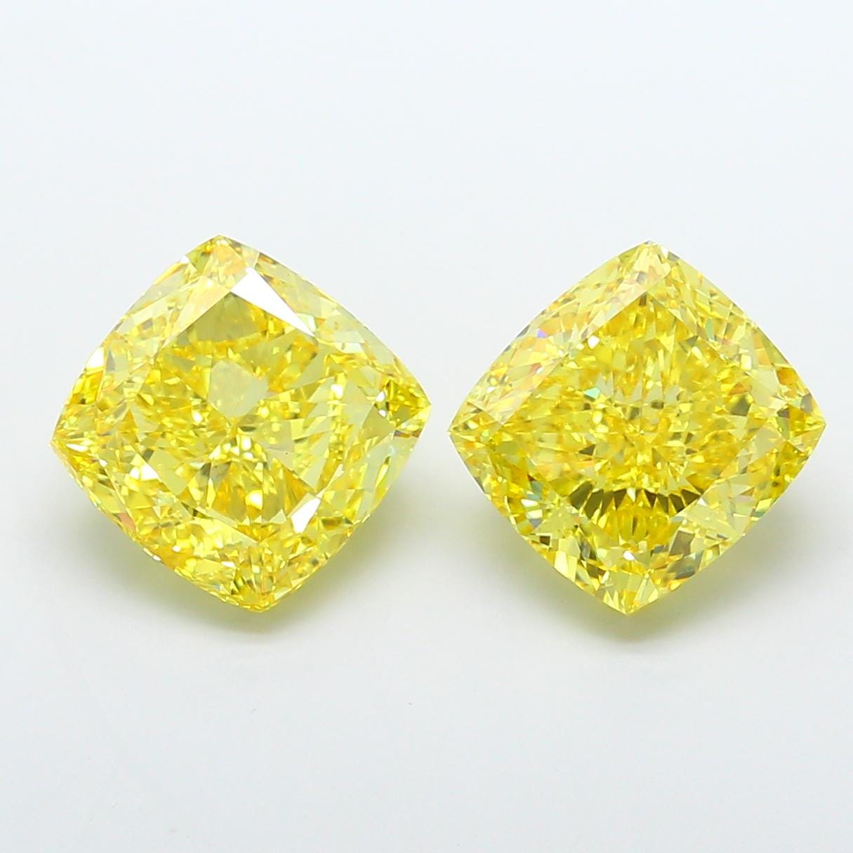 Pair 20 CT-VS1 Yellow Cushion Cut Lab Grown Diamond for Earrings or Wedding Gift | Best Gift for Wife